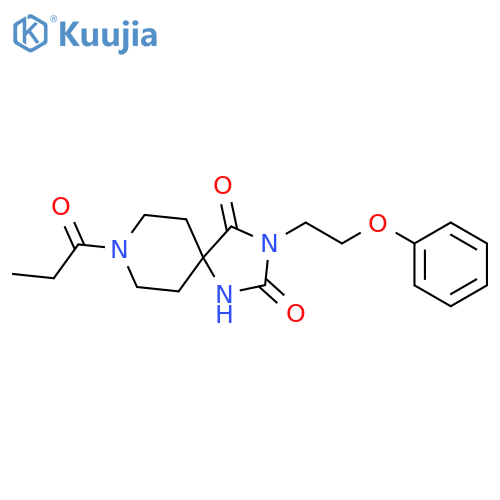 3-(2-phenoxyethyl)-8-propanoyl-1,3,8-triazaspiro[4.5]decane-2,4-dione structure