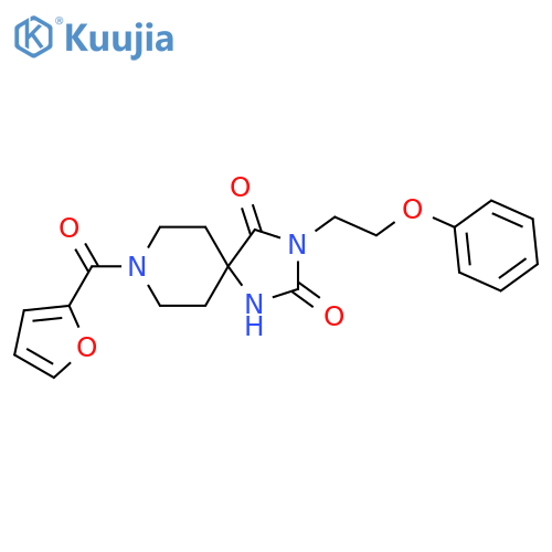 8-(furan-2-carbonyl)-3-(2-phenoxyethyl)-1,3,8-triazaspiro[4.5]decane-2,4-dione structure