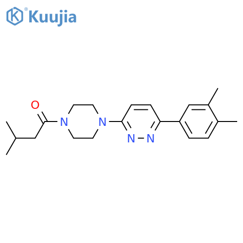 1-[4-[6-(3,4-dimethylphenyl)pyridazin-3-yl]piperazin-1-yl]-3-methylbutan-1-one structure