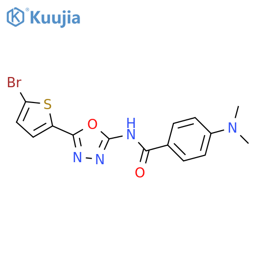 N-[5-(5-bromothiophen-2-yl)-1,3,4-oxadiazol-2-yl]-4-(dimethylamino)benzamide structure