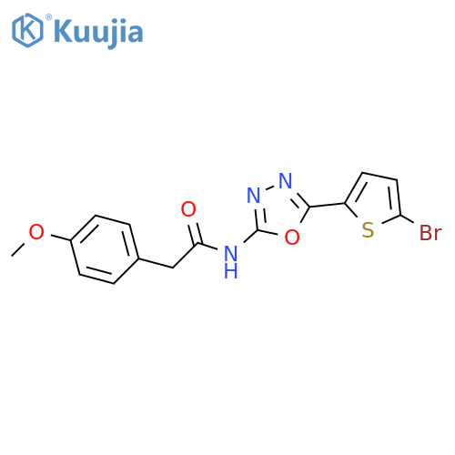 N-[5-(5-bromothiophen-2-yl)-1,3,4-oxadiazol-2-yl]-2-(4-methoxyphenyl)acetamide structure