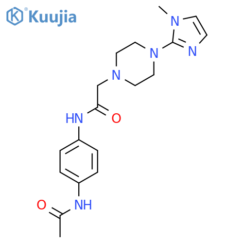 N-(4-acetamidophenyl)-2-[4-(1-methyl-1H-imidazol-2-yl)piperazin-1-yl]acetamide structure