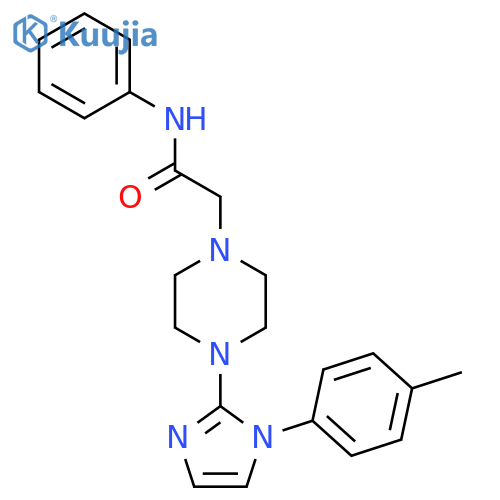 2-{4-[1-(4-methylphenyl)-1H-imidazol-2-yl]piperazin-1-yl}-N-phenylacetamide structure