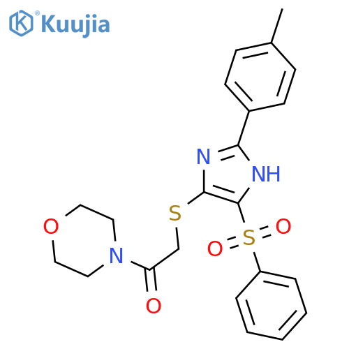 2-{[4-(benzenesulfonyl)-2-(4-methylphenyl)-1H-imidazol-5-yl]sulfanyl}-1-(morpholin-4-yl)ethan-1-one structure