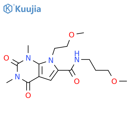 7-(2-methoxyethyl)-N-(3-methoxypropyl)-1,3-dimethyl-2,4-dioxo-1H,2H,3H,4H,7H-pyrrolo[2,3-d]pyrimidine-6-carboxamide structure