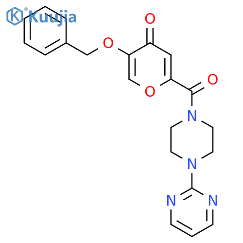 5-(benzyloxy)-2-[4-(pyrimidin-2-yl)piperazine-1-carbonyl]-4H-pyran-4-one structure