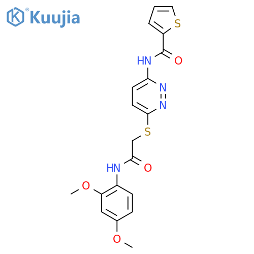 N-[6-({[(2,4-dimethoxyphenyl)carbamoyl]methyl}sulfanyl)pyridazin-3-yl]thiophene-2-carboxamide structure