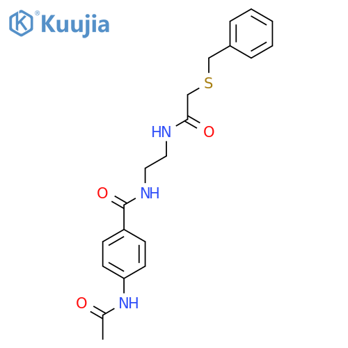 2-(benzylsulfanyl)-N-{2-[(4-acetamidophenyl)formamido]ethyl}acetamide structure