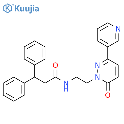 N-{2-[6-oxo-3-(pyridin-3-yl)-1,6-dihydropyridazin-1-yl]ethyl}-3,3-diphenylpropanamide structure