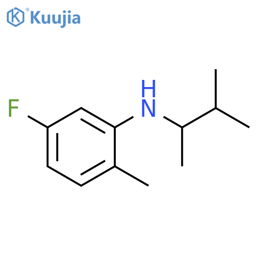 5-fluoro-2-methyl-N-(3-methylbutan-2-yl)aniline structure