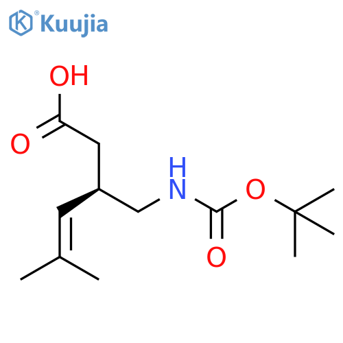 (R)-3-N-Boc-Aminomethyl-5-methyl-hex-4-enoic acid structure