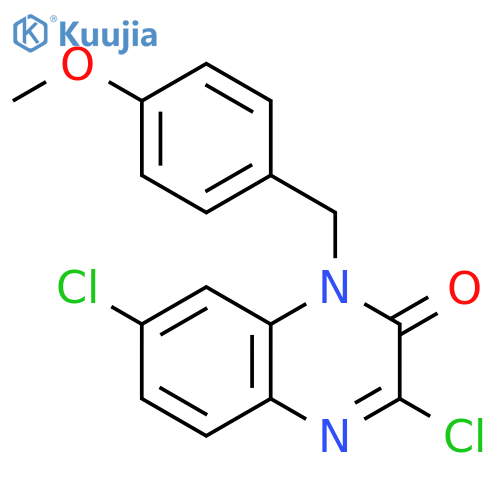 3,7-Dichloro-1-(4-methoxyphenyl)methyl-1,2-dihydroquinoxalin-2-one structure