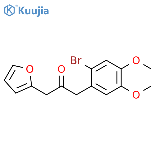2-Propanone, 1-(2-bromo-4,5-dimethoxyphenyl)-3-(2-furanyl)- structure