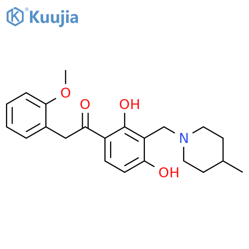 1-{2,4-dihydroxy-3-[(4-methylpiperidin-1-yl)methyl]phenyl}-2-(2-methoxyphenyl)ethan-1-one structure
