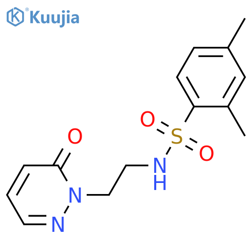 2,4-dimethyl-N-[2-(6-oxo-1,6-dihydropyridazin-1-yl)ethyl]benzene-1-sulfonamide structure