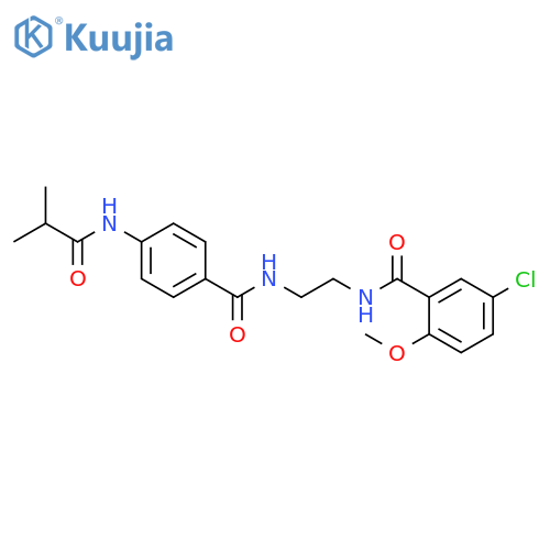 N-{2-[(5-chloro-2-methoxyphenyl)formamido]ethyl}-4-(2-methylpropanamido)benzamide structure