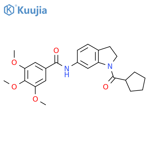 N-(1-cyclopentanecarbonyl-2,3-dihydro-1H-indol-6-yl)-3,4,5-trimethoxybenzamide structure