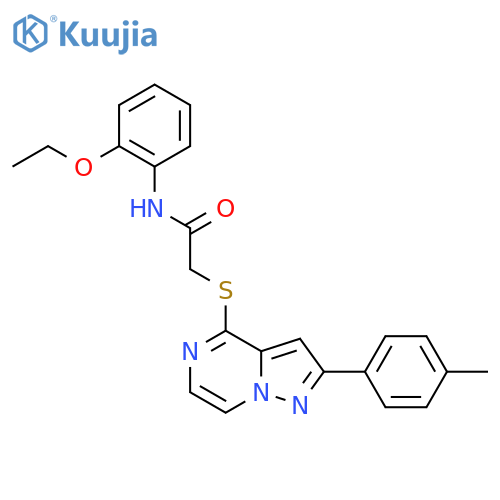 N-(2-ethoxyphenyl)-2-{[2-(4-methylphenyl)pyrazolo[1,5-a]pyrazin-4-yl]sulfanyl}acetamide structure