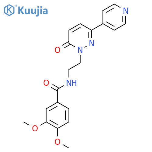 3,4-dimethoxy-N-{2-[6-oxo-3-(pyridin-4-yl)-1,6-dihydropyridazin-1-yl]ethyl}benzamide structure