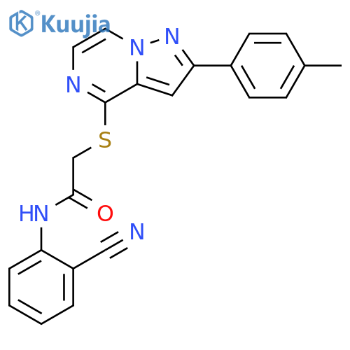 N-(2-cyanophenyl)-2-{[2-(4-methylphenyl)pyrazolo[1,5-a]pyrazin-4-yl]sulfanyl}acetamide structure