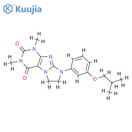1,3-dimethyl-8-[3-(2-methylpropoxy)phenyl]-1H,2H,3H,4H,6H,7H,8H-imidazo[1,2-g]purine-2,4-dione structure