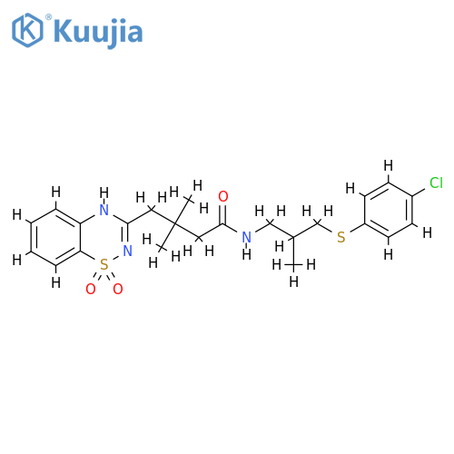 N-{3-[(4-chlorophenyl)sulfanyl]-2-methylpropyl}-4-(1,1-dioxo-2H-1lambda6,2,4-benzothiadiazin-3-yl)-3,3-dimethylbutanamide structure