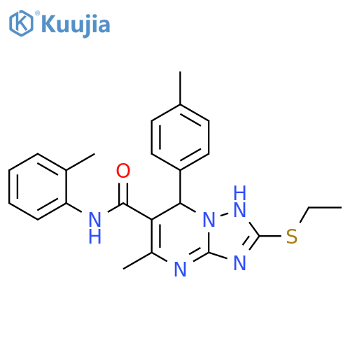 2-(ethylsulfanyl)-5-methyl-N-(2-methylphenyl)-7-(4-methylphenyl)-4H,7H-[1,2,4]triazolo[1,5-a]pyrimidine-6-carboxamide structure