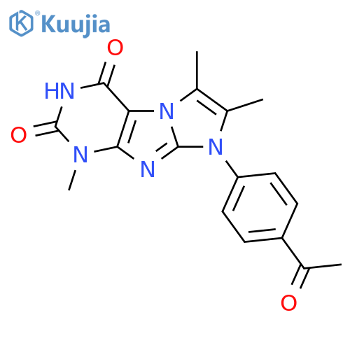 8-(4-acetylphenyl)-1,6,7-trimethyl-1H,2H,3H,4H,8H-imidazo[1,2-g]purine-2,4-dione structure