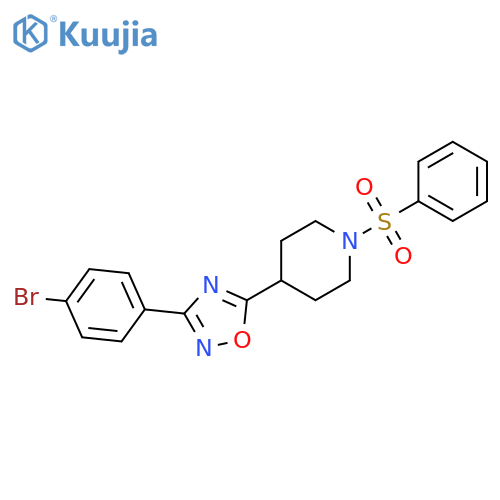 1-(benzenesulfonyl)-4-[3-(4-bromophenyl)-1,2,4-oxadiazol-5-yl]piperidine structure
