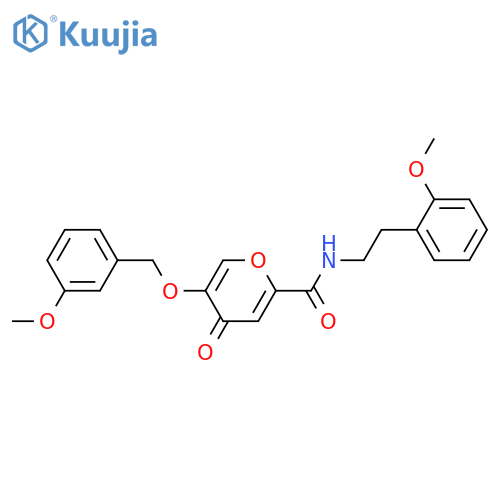 N-[2-(2-methoxyphenyl)ethyl]-5-[(3-methoxyphenyl)methoxy]-4-oxo-4H-pyran-2-carboxamide structure