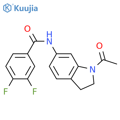 N-(1-acetyl-2,3-dihydro-1H-indol-6-yl)-3,4-difluorobenzamide structure