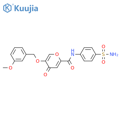5-[(3-methoxyphenyl)methoxy]-4-oxo-N-(4-sulfamoylphenyl)-4H-pyran-2-carboxamide structure