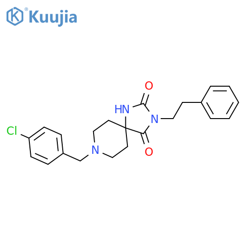 8-[(4-chlorophenyl)methyl]-3-(2-phenylethyl)-1,3,8-triazaspiro[4.5]decane-2,4-dione structure