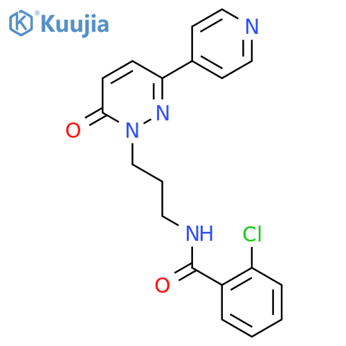 2-chloro-N-{3-[6-oxo-3-(pyridin-4-yl)-1,6-dihydropyridazin-1-yl]propyl}benzamide structure