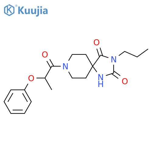 8-(2-phenoxypropanoyl)-3-propyl-1,3,8-triazaspiro[4.5]decane-2,4-dione structure