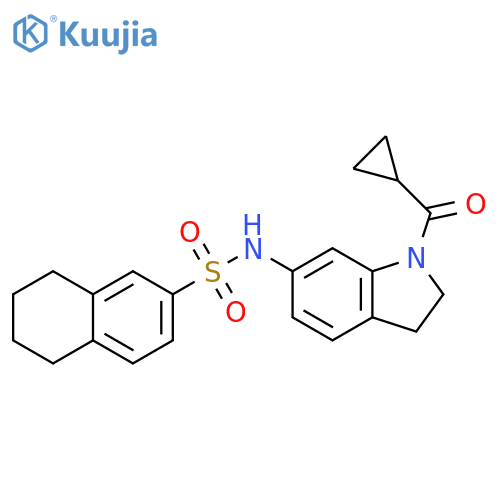 N-(1-cyclopropanecarbonyl-2,3-dihydro-1H-indol-6-yl)-5,6,7,8-tetrahydronaphthalene-2-sulfonamide structure