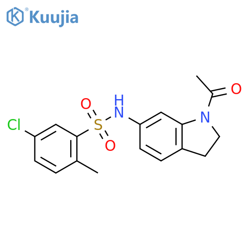 N-(1-acetyl-2,3-dihydro-1H-indol-6-yl)-5-chloro-2-methylbenzene-1-sulfonamide structure