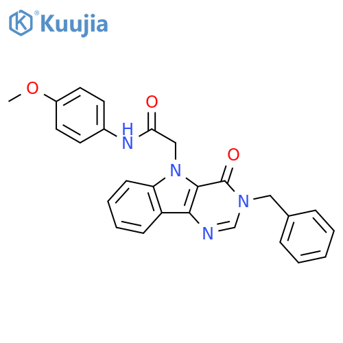 2-{3-benzyl-4-oxo-3H,4H,5H-pyrimido[5,4-b]indol-5-yl}-N-(4-methoxyphenyl)acetamide structure
