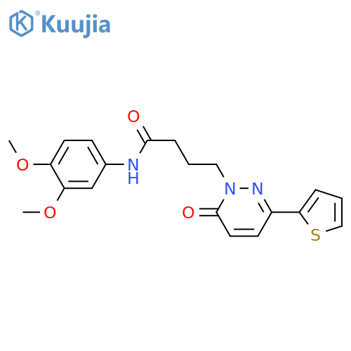 N-(3,4-dimethoxyphenyl)-4-[6-oxo-3-(thiophen-2-yl)-1,6-dihydropyridazin-1-yl]butanamide structure