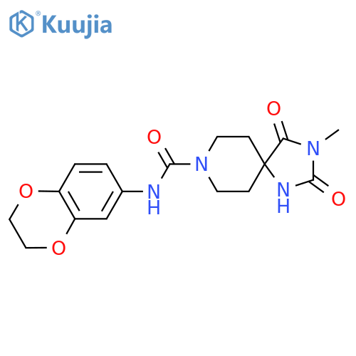 N-(2,3-dihydro-1,4-benzodioxin-6-yl)-3-methyl-2,4-dioxo-1,3,8-triazaspiro[4.5]decane-8-carboxamide structure