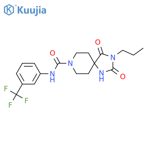 2,4-dioxo-3-propyl-N-[3-(trifluoromethyl)phenyl]-1,3,8-triazaspiro[4.5]decane-8-carboxamide structure