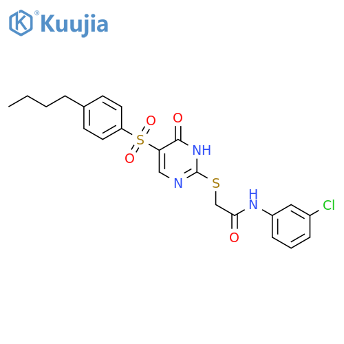 2-{[5-(4-butylbenzenesulfonyl)-6-oxo-1,6-dihydropyrimidin-2-yl]sulfanyl}-N-(3-chlorophenyl)acetamide structure