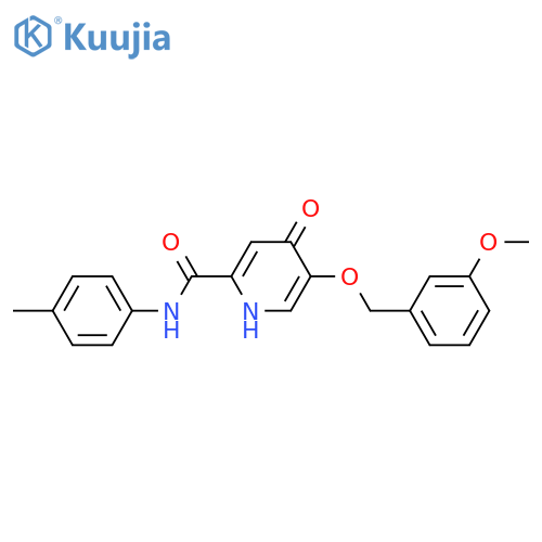 5-[(3-methoxyphenyl)methoxy]-N-(4-methylphenyl)-4-oxo-1,4-dihydropyridine-2-carboxamide structure