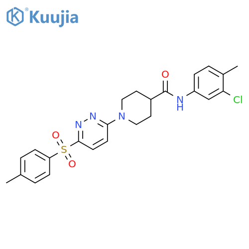 N-(3-chloro-4-methylphenyl)-1-[6-(4-methylbenzenesulfonyl)pyridazin-3-yl]piperidine-4-carboxamide structure
