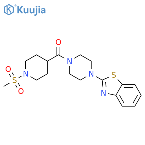 2-[4-(1-methanesulfonylpiperidine-4-carbonyl)piperazin-1-yl]-1,3-benzothiazole structure