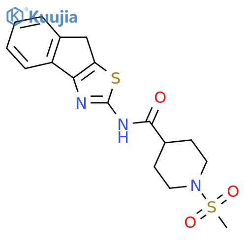 N-{8H-indeno[1,2-d][1,3]thiazol-2-yl}-1-methanesulfonylpiperidine-4-carboxamide structure