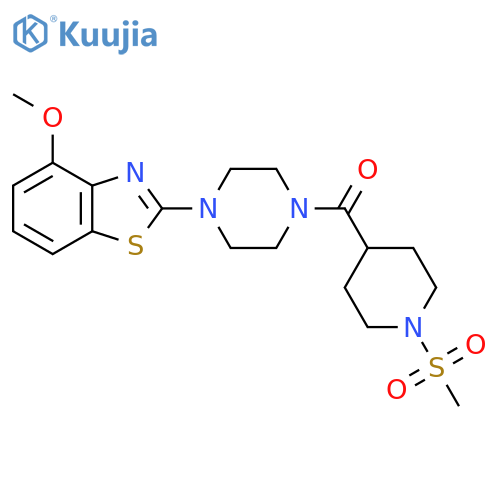 2-[4-(1-methanesulfonylpiperidine-4-carbonyl)piperazin-1-yl]-4-methoxy-1,3-benzothiazole structure