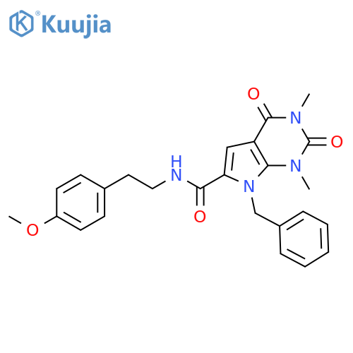 7-benzyl-N-[2-(4-methoxyphenyl)ethyl]-1,3-dimethyl-2,4-dioxo-1H,2H,3H,4H,7H-pyrrolo[2,3-d]pyrimidine-6-carboxamide structure