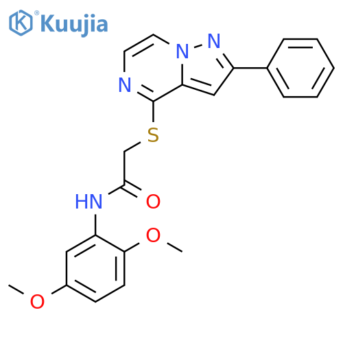N-(2,5-dimethoxyphenyl)-2-({2-phenylpyrazolo[1,5-a]pyrazin-4-yl}sulfanyl)acetamide structure