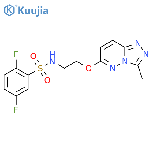 2,5-difluoro-N-[2-({3-methyl-[1,2,4]triazolo[4,3-b]pyridazin-6-yl}oxy)ethyl]benzene-1-sulfonamide structure